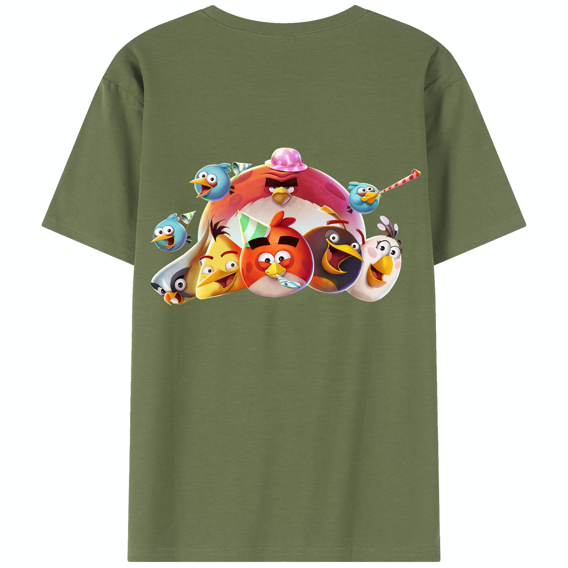 （画像用） Angry Birds アングリーバード 綿100％半袖Tシャツ（背面プリント）